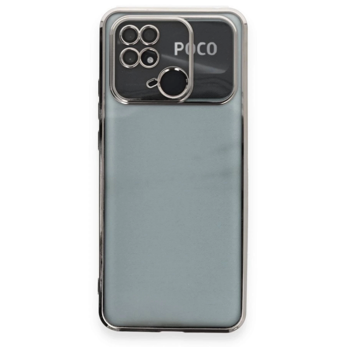 BFS  Xiaomi Redmi 10C Kılıf Razer Lensli Silikon - Gümüş