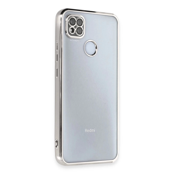 BFS  Xiaomi Redmi 9C Kılıf Razer Lensli Silikon - Gümüş