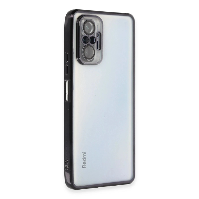 BFS  Xiaomi Redmi Note 10 Pro Kılıf Razer Lensli Silikon - Siyah