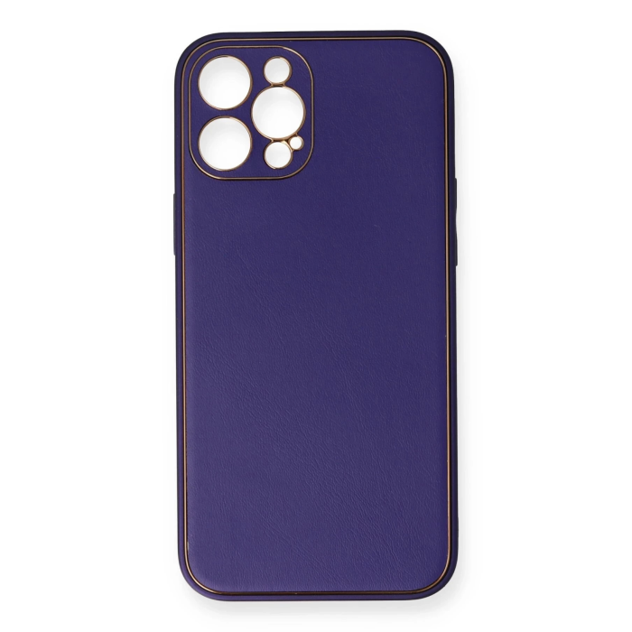 BFS  iPhone 12 Pro Kılıf Coco Deri Silikon Kapak - Mor