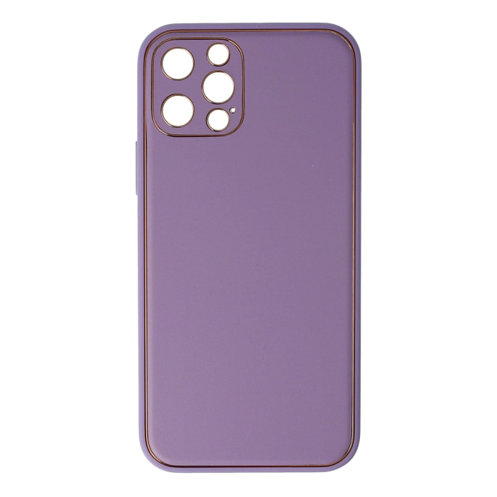 BFS  iPhone 12 Pro Kılıf Coco Deri Silikon Kapak - Lila