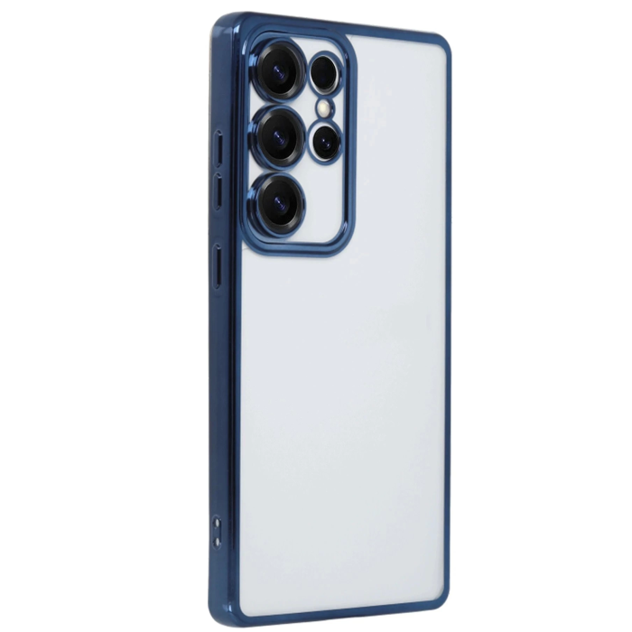 BFS  Samsung Galaxy S24 Ultra Kılıf Razer Lensli Silikon - Sierra Blue