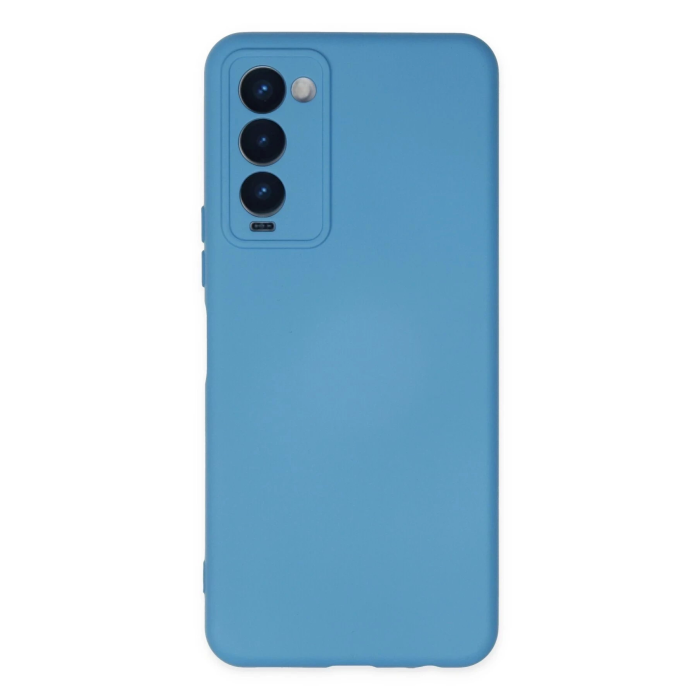 BFS  Tecno Camon 18 Kılıf Nano içi Kadife Silikon - Mavi