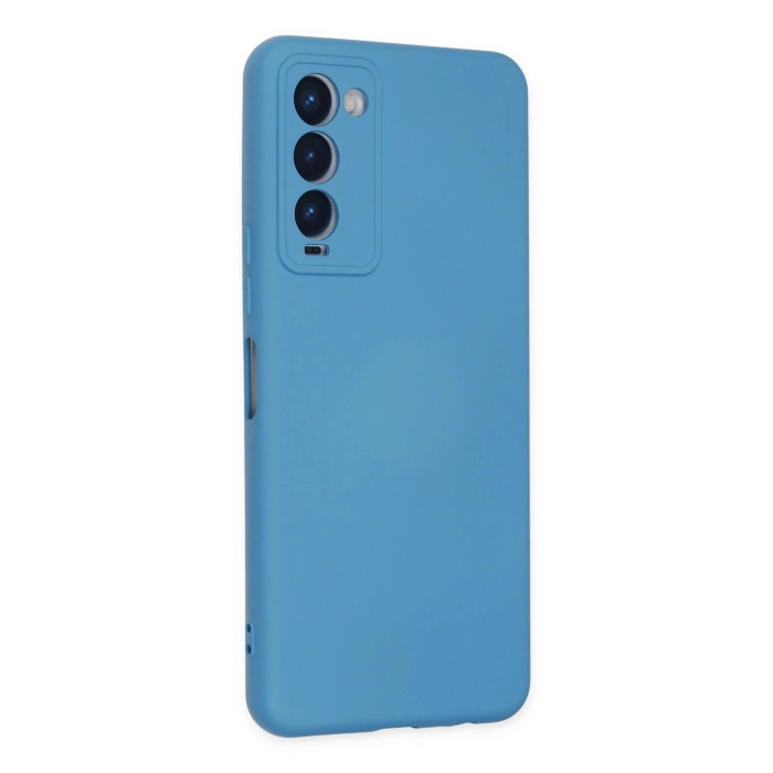 BFS  Tecno Camon 18 Kılıf Nano içi Kadife Silikon - Mavi