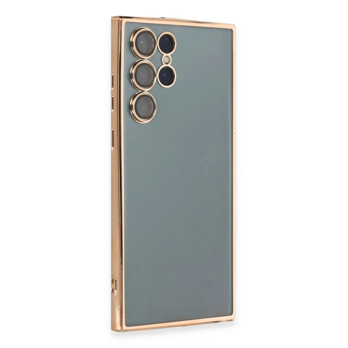BFS  Samsung Galaxy S22 Ultra Kılıf Razer Lensli Silikon - Gold