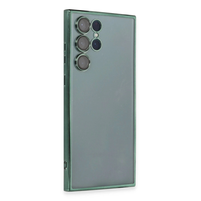 BFS  Samsung Galaxy S22 Ultra Kılıf Razer Lensli Silikon - Yeşil