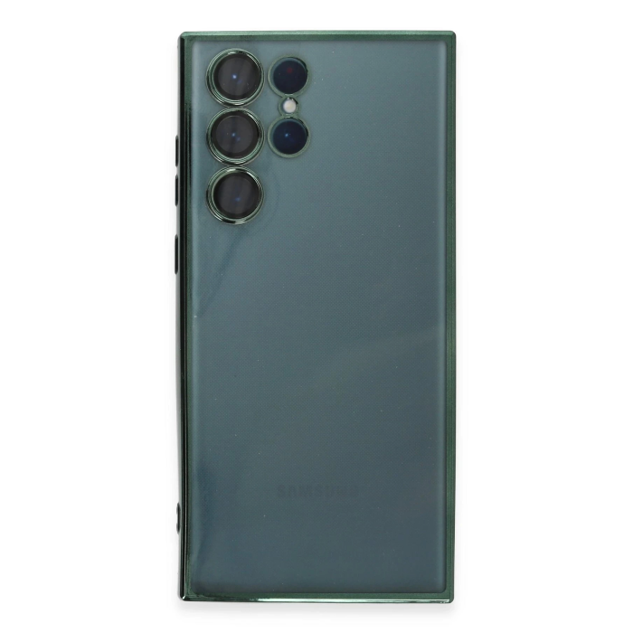 BFS  Samsung Galaxy S22 Ultra Kılıf Razer Lensli Silikon - Yeşil