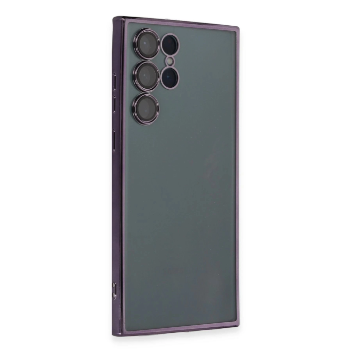 BFS  Samsung Galaxy S22 Ultra Kılıf Razer Lensli Silikon - Mor