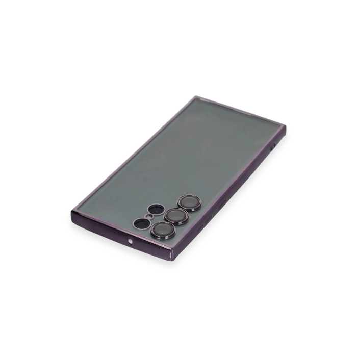 BFS  Samsung Galaxy S22 Ultra Kılıf Razer Lensli Silikon - Mor