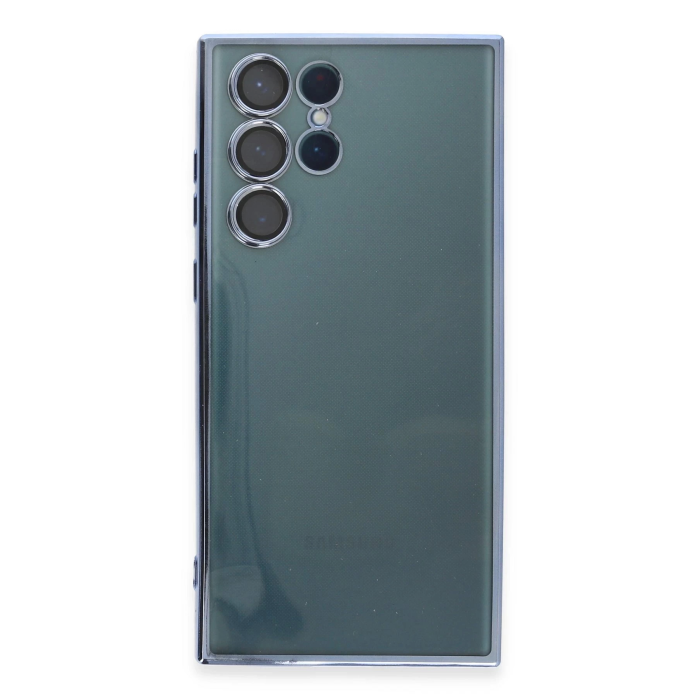 BFS  Samsung Galaxy S22 Ultra Kılıf Razer Lensli Silikon - Açık Mavi