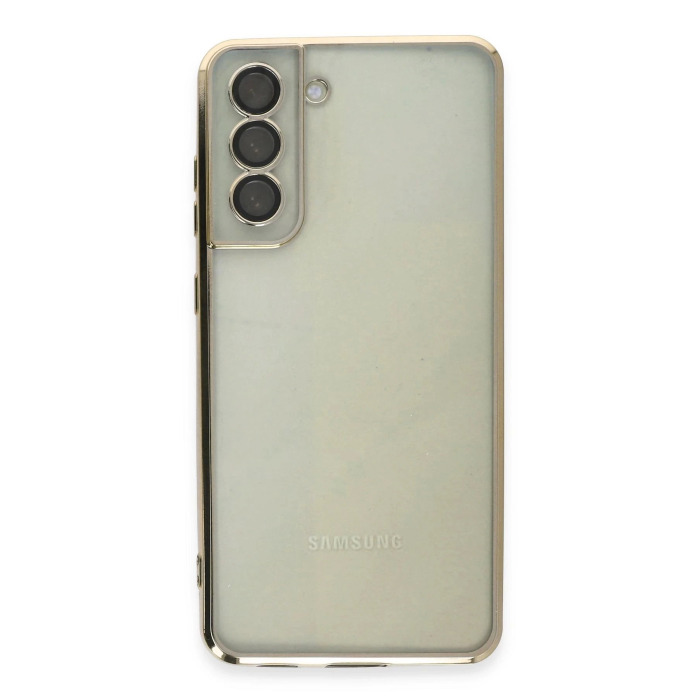 BFS  Samsung Galaxy S21 FE Kılıf Razer Lensli Silikon - Gold