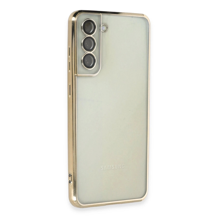 BFS  Samsung Galaxy S21 FE Kılıf Razer Lensli Silikon - Gold