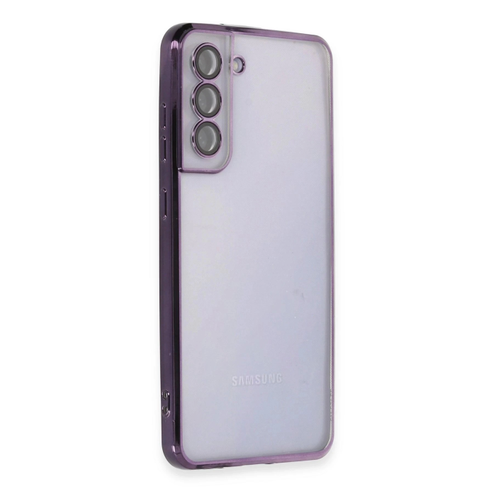 BFS  Samsung Galaxy S21 FE Kılıf Razer Lensli Silikon - Mor