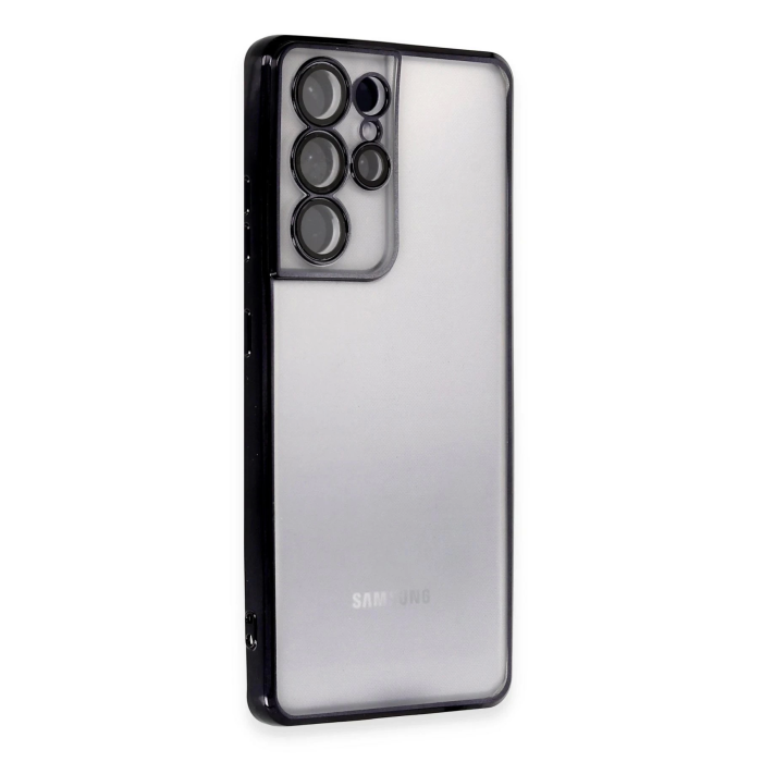 BFS  Samsung Galaxy S21 Ultra Kılıf Razer Lensli Silikon - Siyah