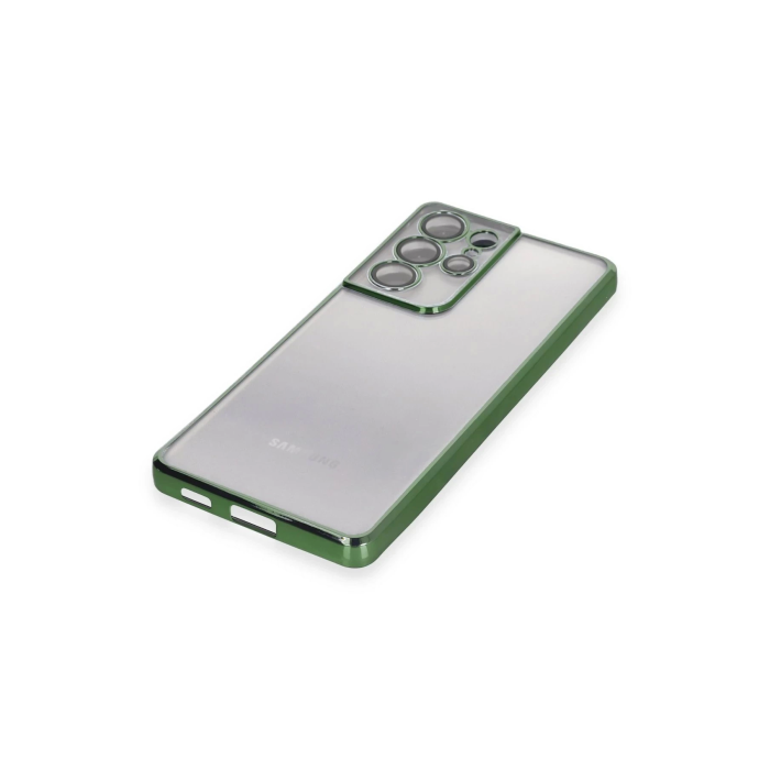 BFS  Samsung Galaxy S21 Ultra Kılıf Razer Lensli Silikon - Yeşil