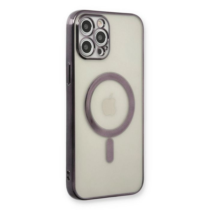 BFS  iPhone 12 Pro Max Kılıf Magneticsafe Lazer Silikon - Siyah