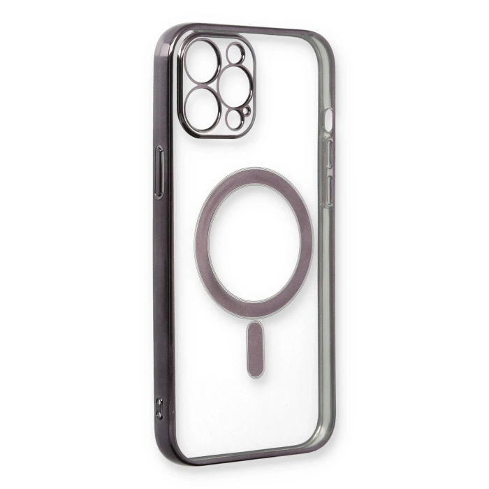 BFS  iPhone 12 Pro Max Kılıf Magneticsafe Lazer Silikon - Siyah