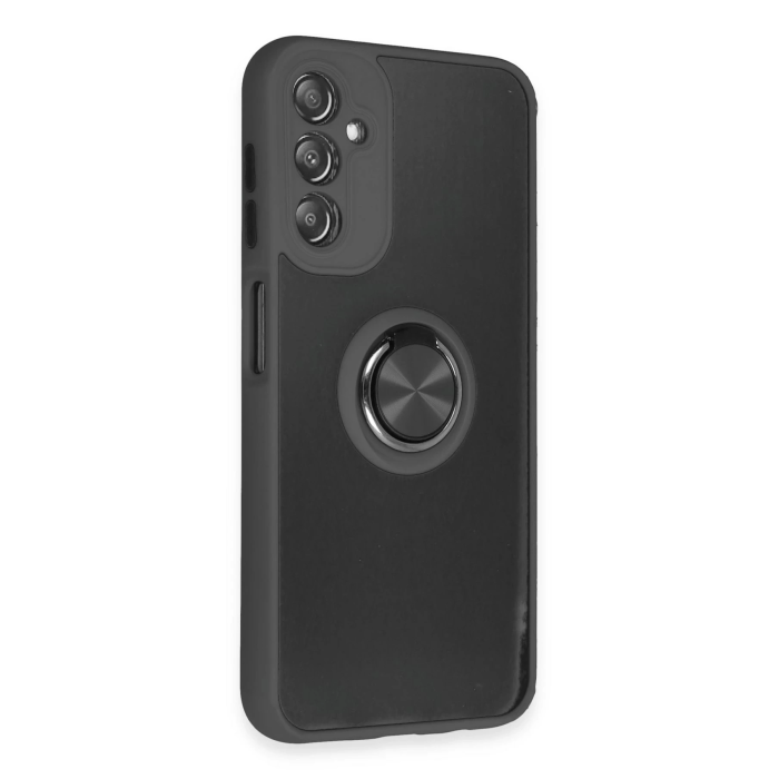 BFS  Samsung Galaxy A14 4G Kılıf Montreal Yüzüklü Silikon Kapak - Siyah