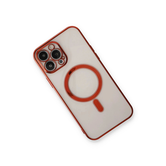 BFS  iPhone 13 Pro Max Kılıf Magneticsafe Lazer Silikon - Kırmızı