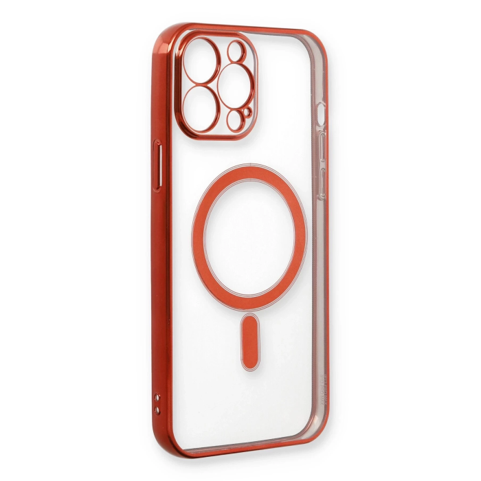 BFS  iPhone 13 Pro Max Kılıf Magneticsafe Lazer Silikon - Kırmızı