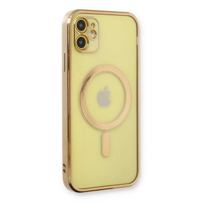 BFS  iPhone 12 Kılıf Magneticsafe Lazer Silikon - Gold