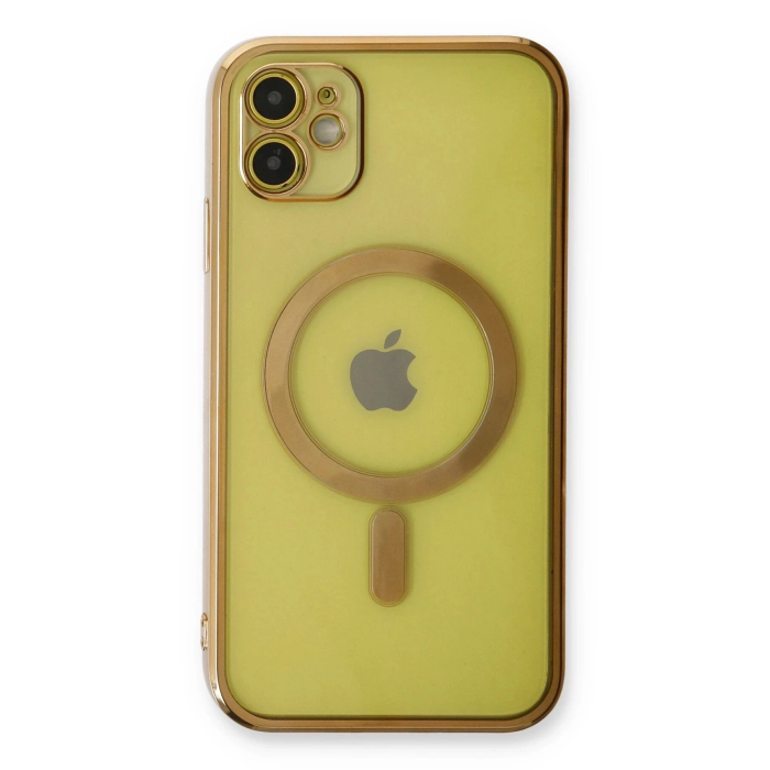 BFS  iPhone 12 Kılıf Magneticsafe Lazer Silikon - Gold