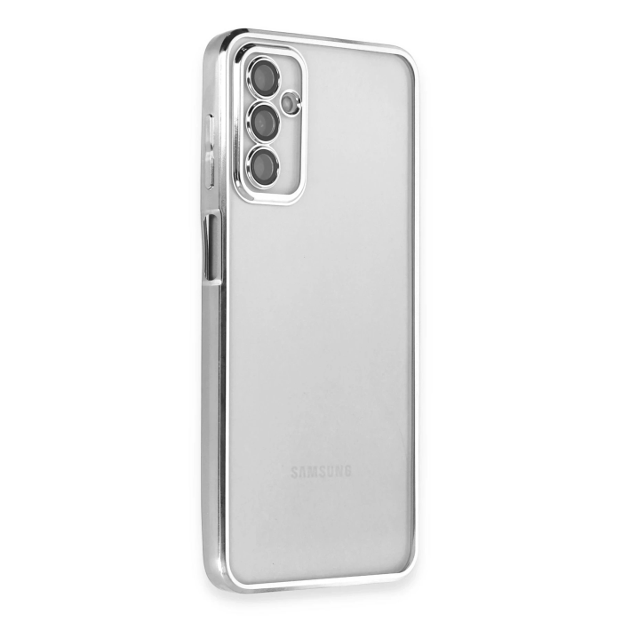 BFS  Samsung Galaxy M23 Kılıf Razer Lensli Silikon - Gümüş