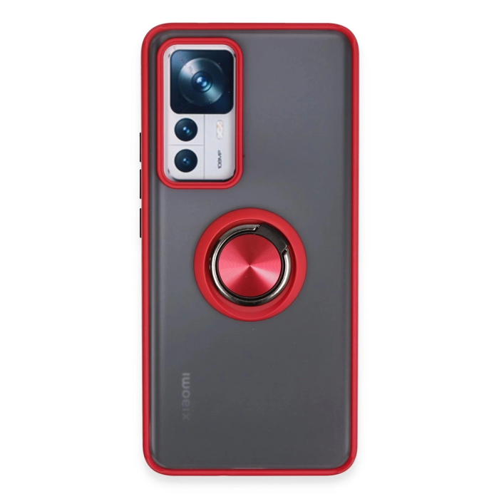 BFS  Xiaomi Mi 12T Pro Kılıf Montreal Yüzüklü Silikon Kapak - Kırmızı