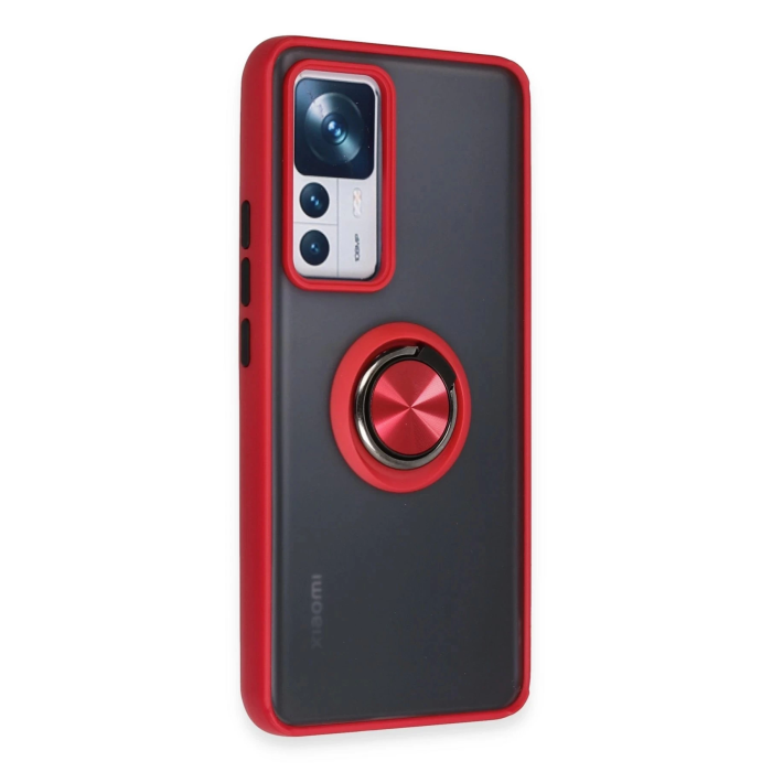 BFS  Xiaomi Mi 12T Pro Kılıf Montreal Yüzüklü Silikon Kapak - Kırmızı