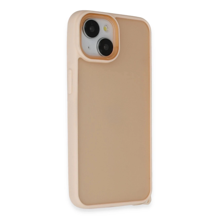 BFS  iPhone 15 Kılıf Elegant Kapak - Pudra
