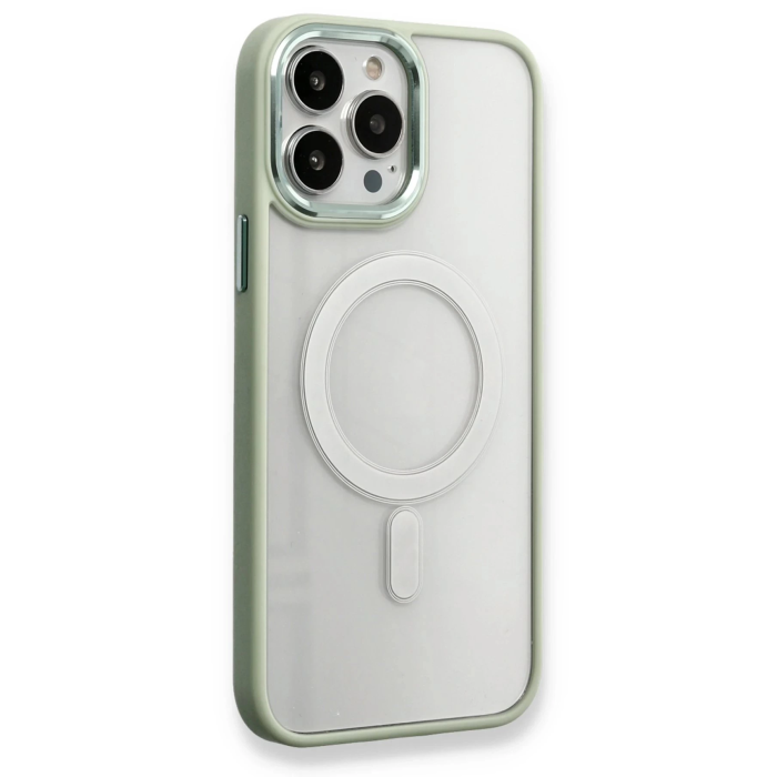BFS  iPhone 13 Pro Kılıf Room Magneticsafe Silikon - Su Yeşili