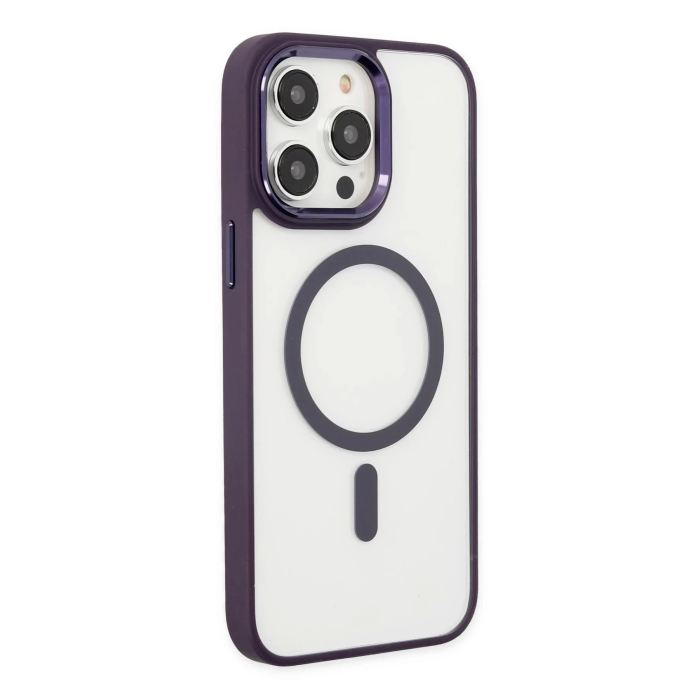 BFS  iPhone 13 Pro Kılıf Room Magneticsafe Silikon - Derin Mor