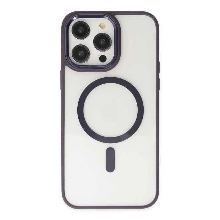 BFS  iPhone 13 Pro Kılıf Room Magneticsafe Silikon - Derin Mor