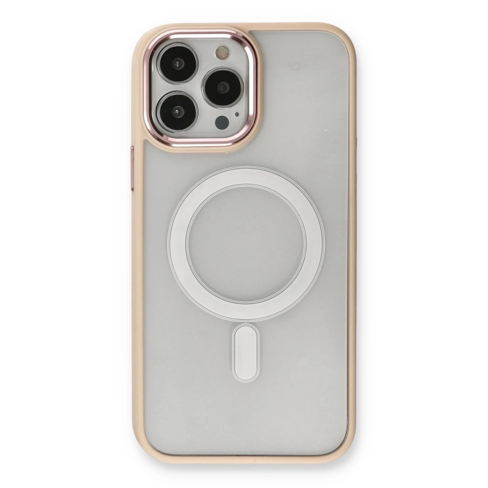 BFS  iPhone 13 Pro Max Kılıf Room Magneticsafe Silikon - Pudra