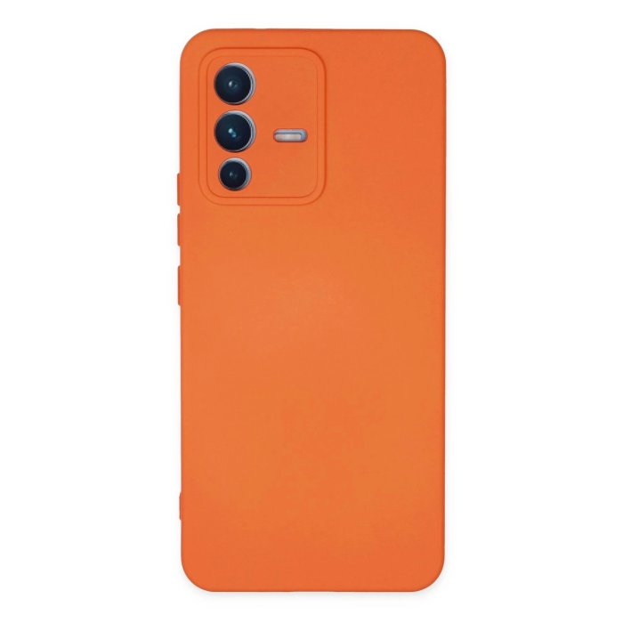 BFS  Vivo V23 5G Kılıf Nano içi Kadife Silikon - Turuncu