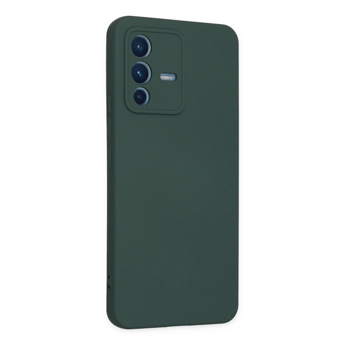 BFS  Vivo V23 5G Kılıf Nano içi Kadife Silikon - Koyu Yeşil