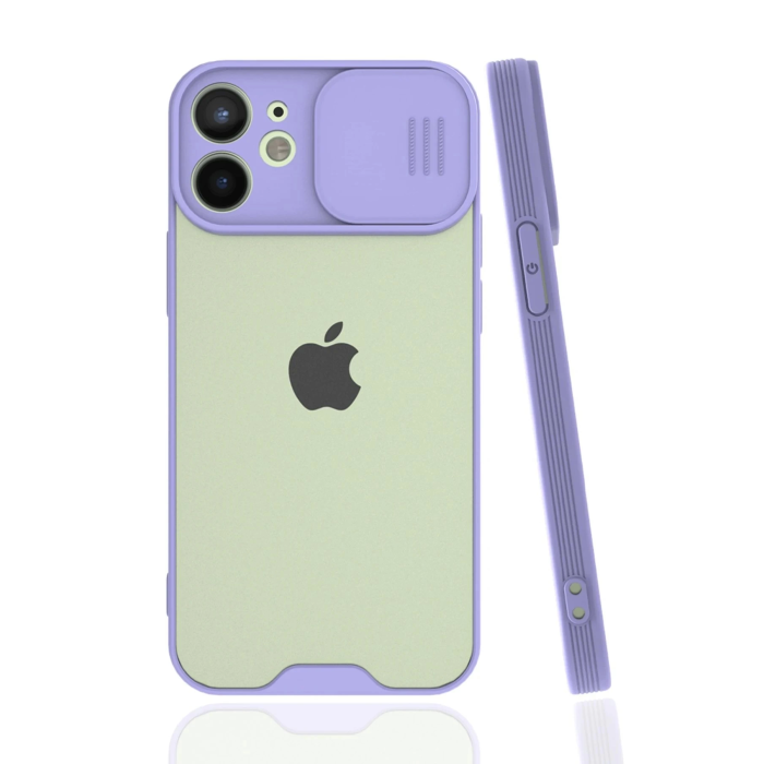 BFS  iPhone 12 Mini Kılıf Platin Kamera Koruma Silikon - Lila