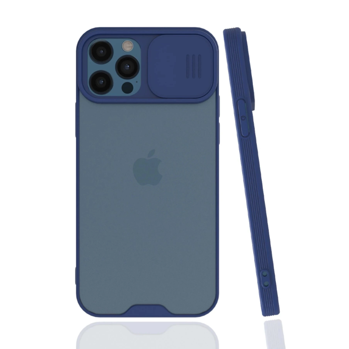 BFS  iPhone 12 Pro Max Kılıf Platin Kamera Koruma Silikon - Lacivert
