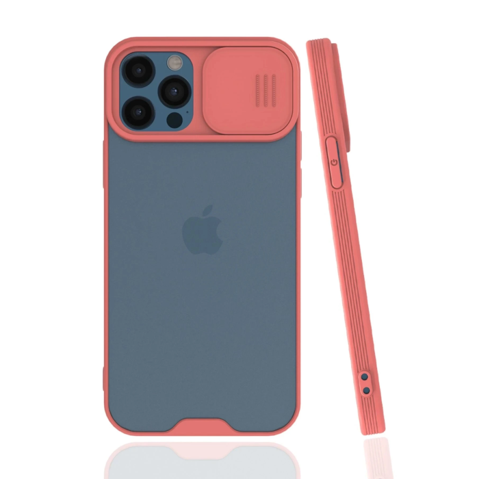 BFS  iPhone 12 Pro Max Kılıf Platin Kamera Koruma Silikon - Pembe
