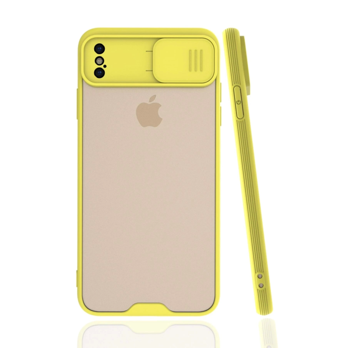 BFS  iPhone XS Max Kılıf Platin Kamera Koruma Silikon - Sarı