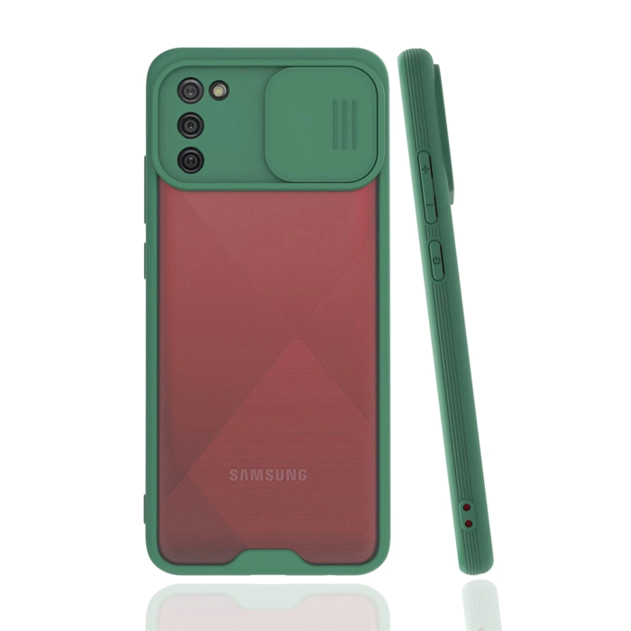 BFS  Samsung Galaxy A02S Kılıf Platin Kamera Koruma Silikon - Yeşil