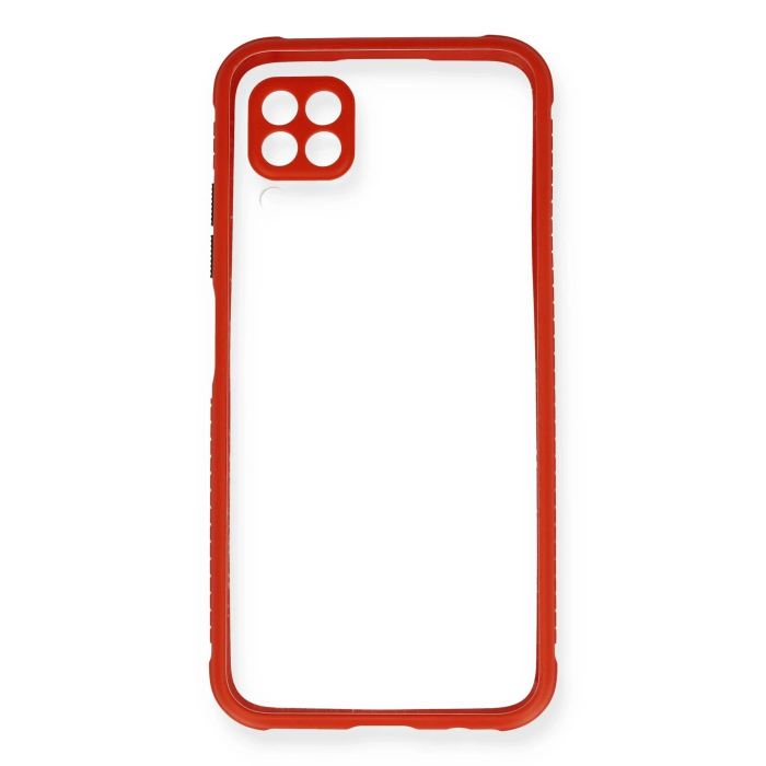 BFS  Huawei P40 Lite Kılıf Miami Şeffaf Silikon - Kırmızı