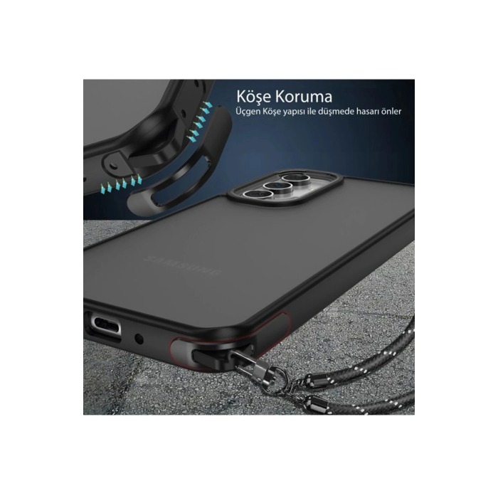 BFS  Samsung Galaxy A05S Kılıf Elegant Kapak - Siyah