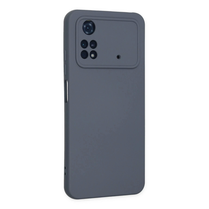 BFS  Xiaomi Poco M4 Pro 4G Kılıf Nano içi Kadife Silikon - Gri