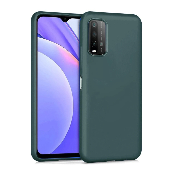 BFS  Xiaomi Redmi 9T Kılıf Nano içi Kadife Silikon - Koyu Yeşil