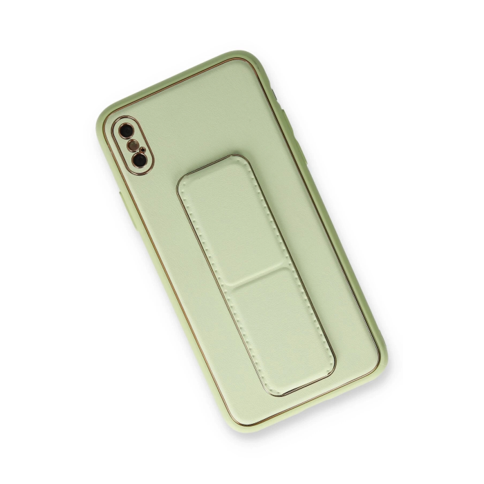 BFS  iPhone XS Max Kılıf Coco Deri Standlı Kapak - Su Yeşili