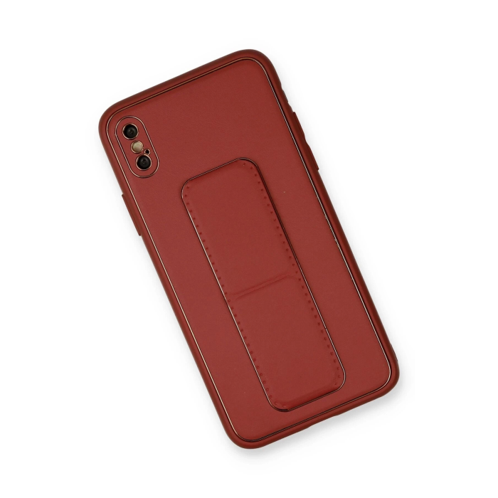 BFS  iPhone XS Max Kılıf Coco Deri Standlı Kapak - Fuşya