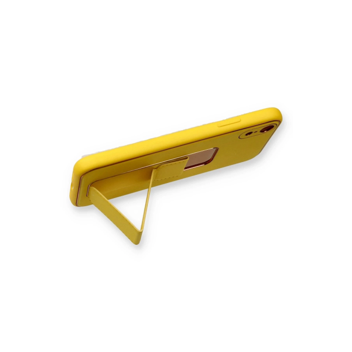 BFS  iPhone XR Kılıf Coco Deri Standlı Kapak - Sarı