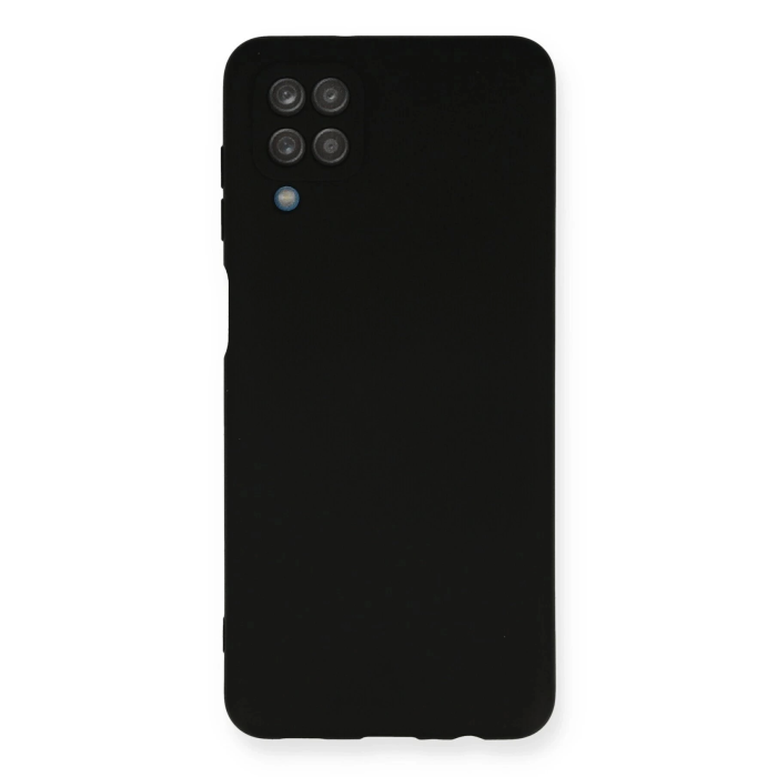 BFS  Samsung Galaxy A12 Kılıf Nano içi Kadife Silikon - Siyah