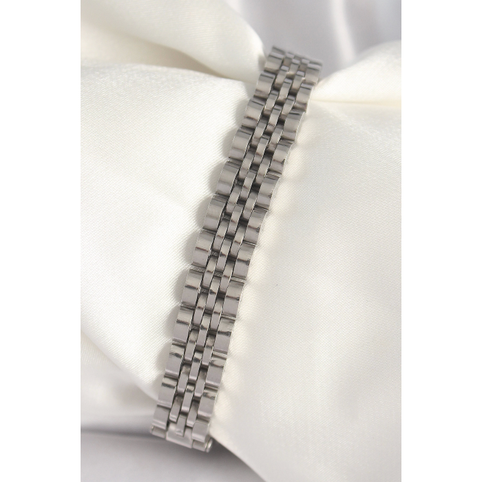 BFS 316L Çelik Gümüş Renk Zincir Model Erkek Bileklik